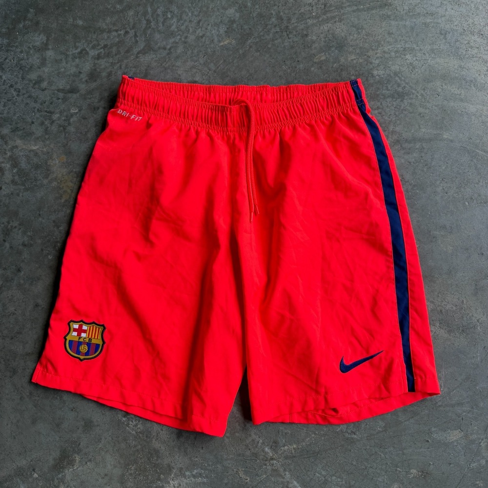 BARCELONA 2014 2015 AWAY FOOTBALL SOCCER SHORTS NIKE 610599-671 Mens Medium